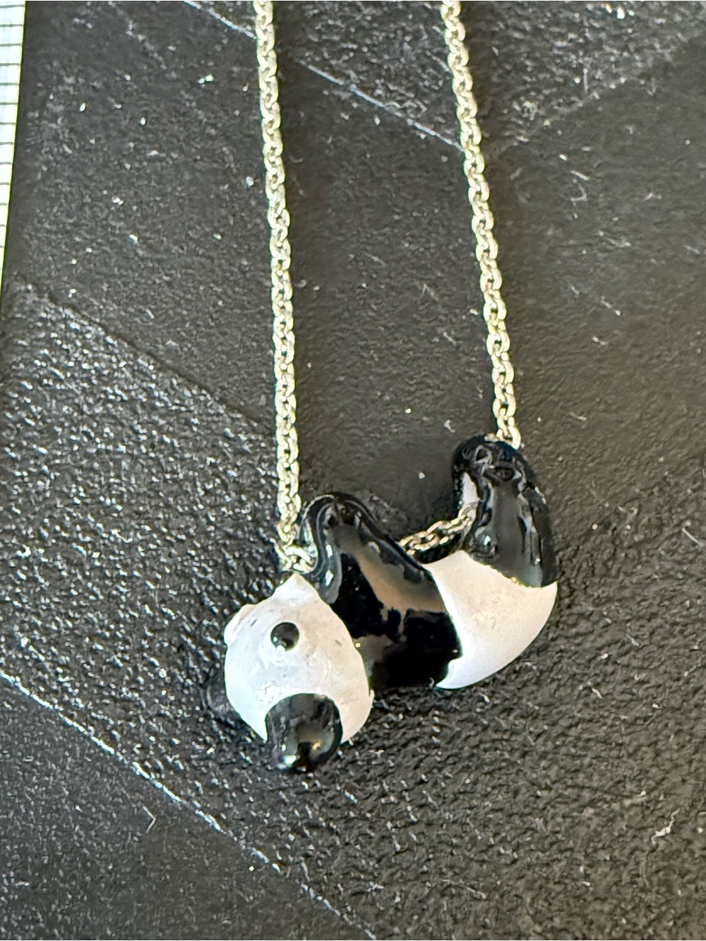 Playful Black & White Panda Necklace Pendant